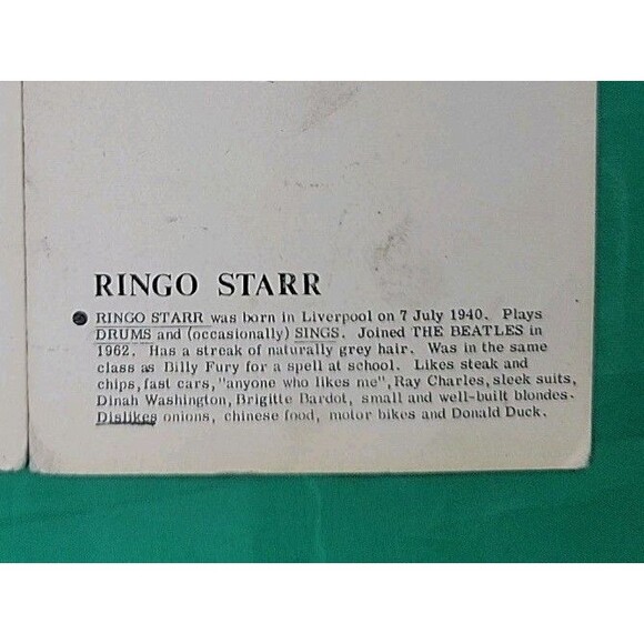 Lot of 4 Rare Beatles original U.K. Eskimo Foods trading cards 5.5" X 3.5" - Picture 9 of 11